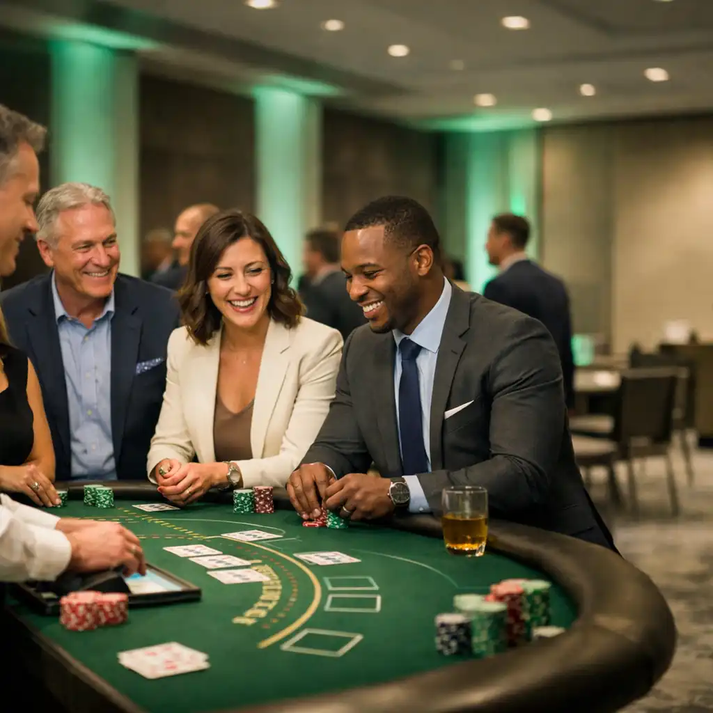 Event firmowy przy stole blackjack